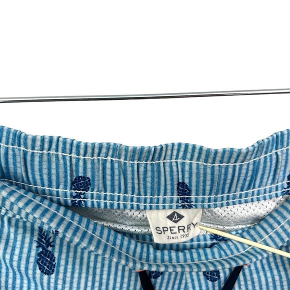 Sperry Top Sider Swim Shorts Trunks Pineapples Blue Hybrid Brief Mesh Men 40W - Picture 2 of 3